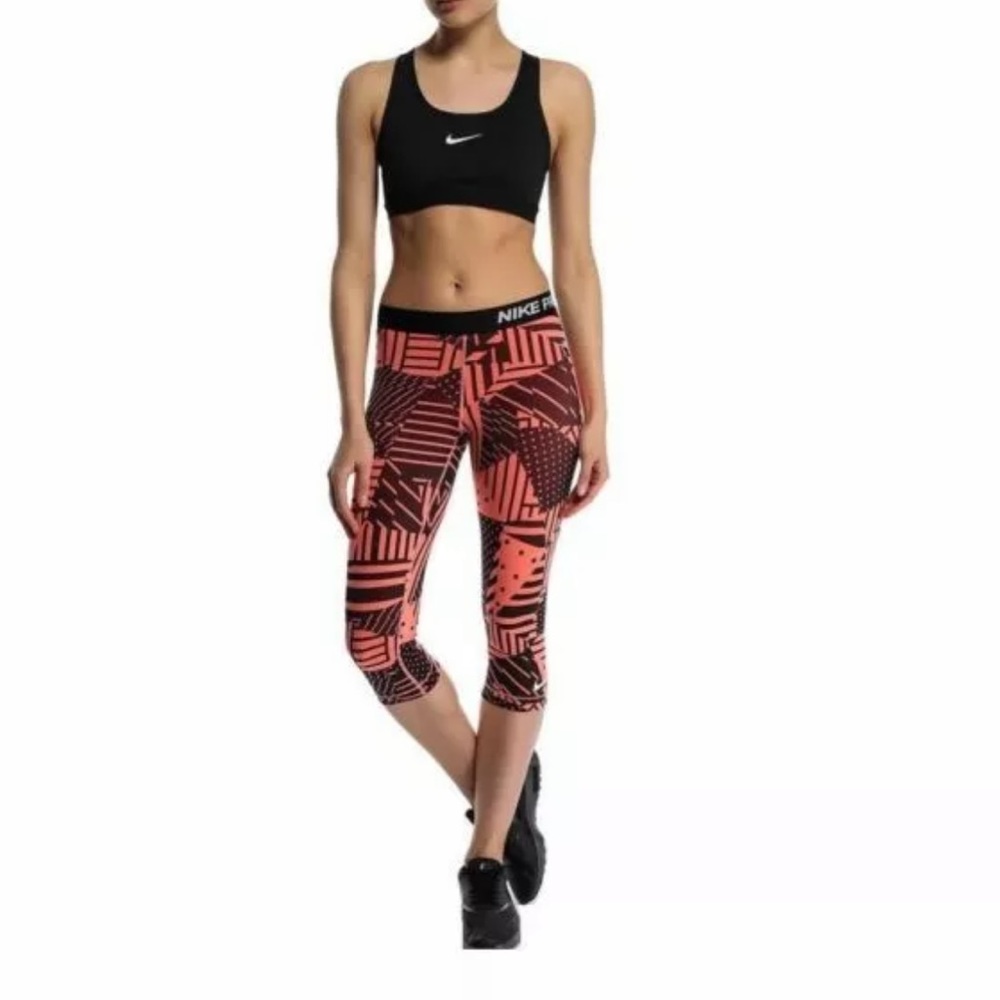 Nike Pro Patchwork Training Capri Leggings Size Small